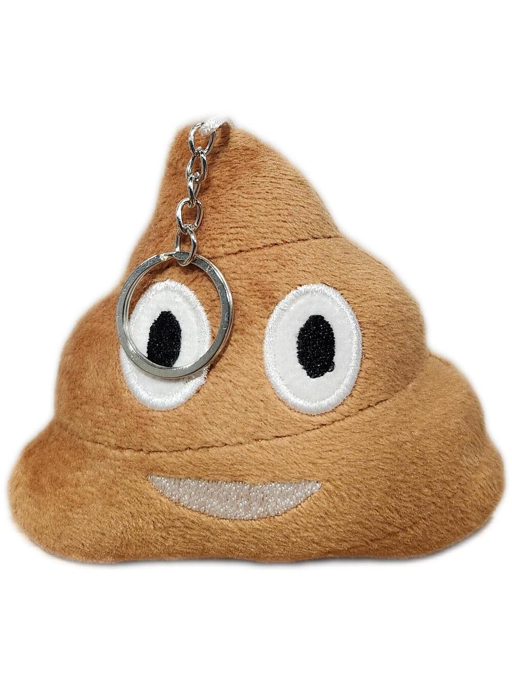 Kids Plush Poop Emoji Keychain - Brown